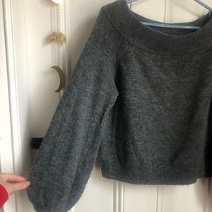 Grey sweater with sleeve detail